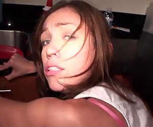 Blue eyed cock sucker Audrey Rose gives some head on POV video