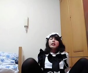 Japanse shemale meid'_s anale masturbatie