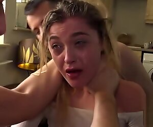 Young Rhiannon Ryder face fucked in cum eating threesome