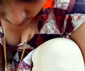 Hot indian aunty deep boobs clevage in public place