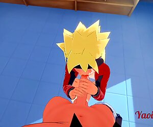 Boruto Naruto - POV Kiba x Boruto Handjob, blowjob &_ Anal with creampie and cum in his mouth  - Yaoi 3D