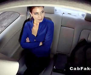 Czech babe fucks in fake taxi at night