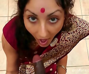 Første personers synsvinkel desi bhabhi i saree giver liderlig lonely devar et blowjob - hindi bollywood porno fortælling - Candy Samira